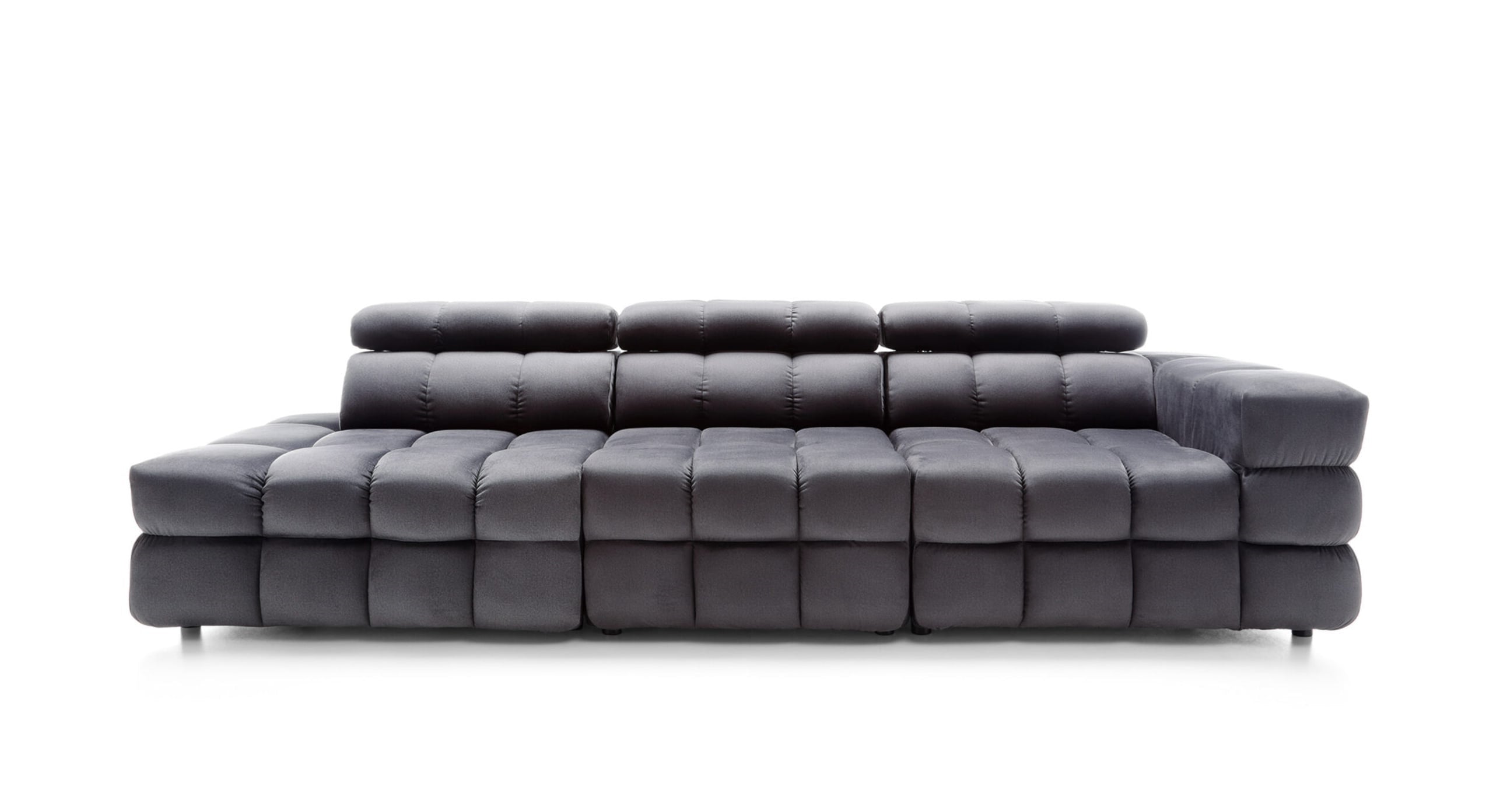 3-zitsbank Lines met Arm Rechts - Stijlvolle Grijze Bank voor Modern Wonen