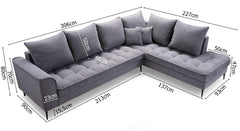 Hoekbank Valora met Chaise Longue links