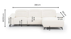 Hoekbank Home met Relaxfunctie en Chaise Longue Rechts