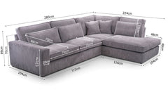 Hoekbank Siena Mini met Hoek en Eiland links