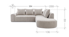 Hoekbank Comfy met hoek en eiland rechts