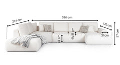 U-bank Caviar Met Chaise Longue Rechts