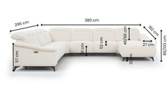 U-bank Home met Relaxfunctie en Chaise Longue Rechts