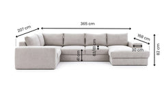 U-bank Premium Met Chaise Longue Rechts