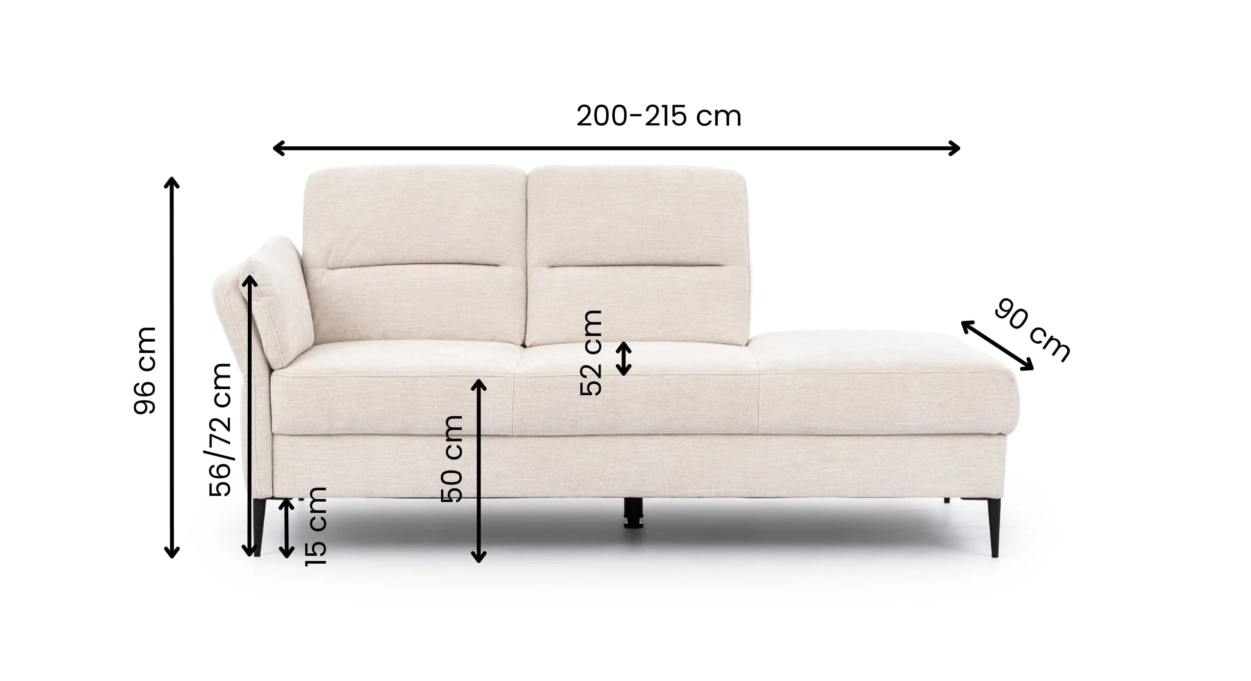 2-zitsbank / Chaise Longue Peace Met Arm Links