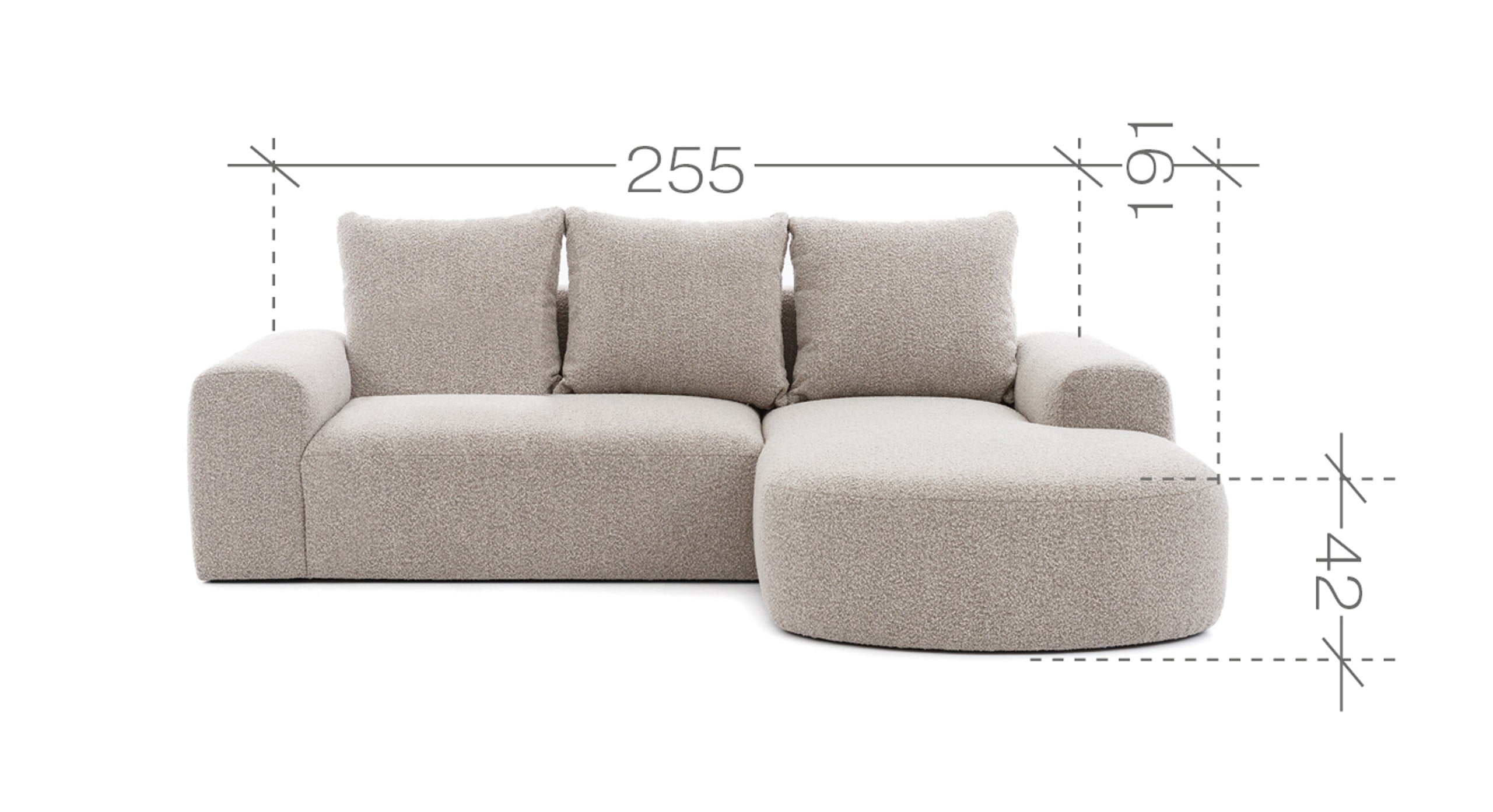 Hoekbank Comfy met chaise longue rechts