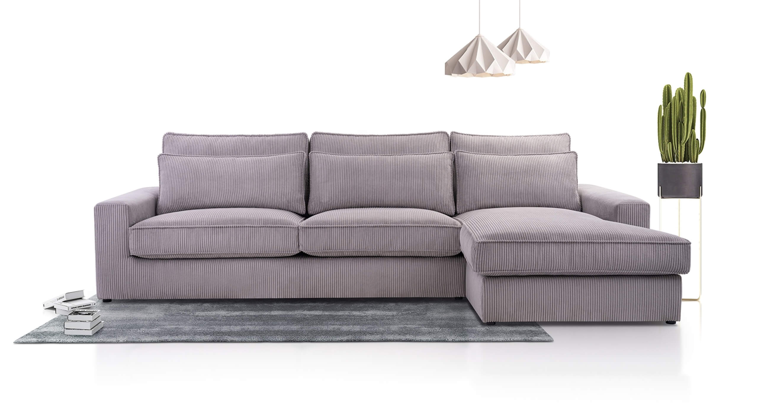 Hoekbank Como met Chaise Longue rechts