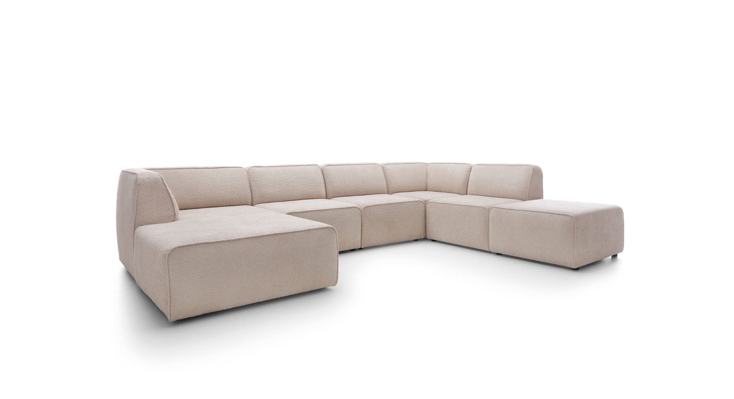 Links geplaatste chaise longue van de Elementen U-bank Element - Ideaal voor ontspannen loungen na een drukke dag.