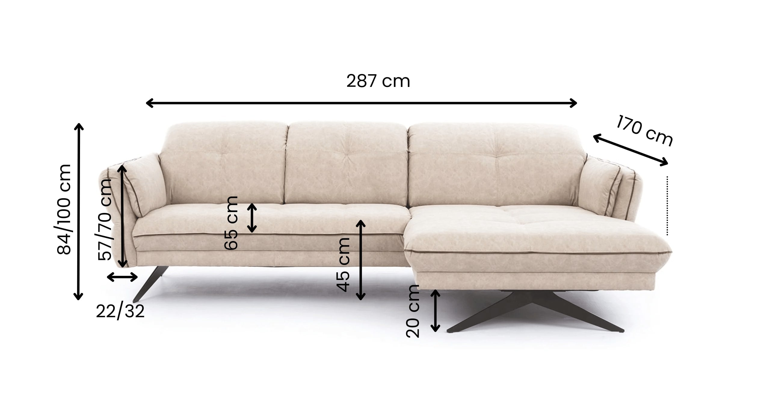 Hoekbank Charm Met Chaise Longue Rechts