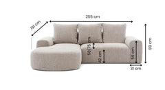 Hoekbank Comfy met chaise longue links