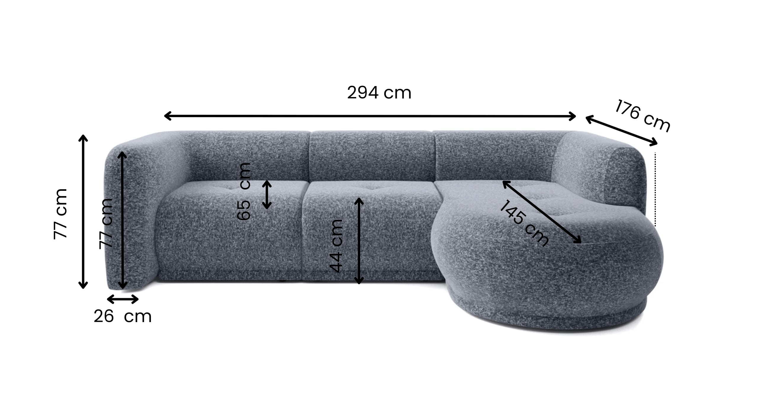 Hoekbank Elegance Met Chaise Longue Rechts