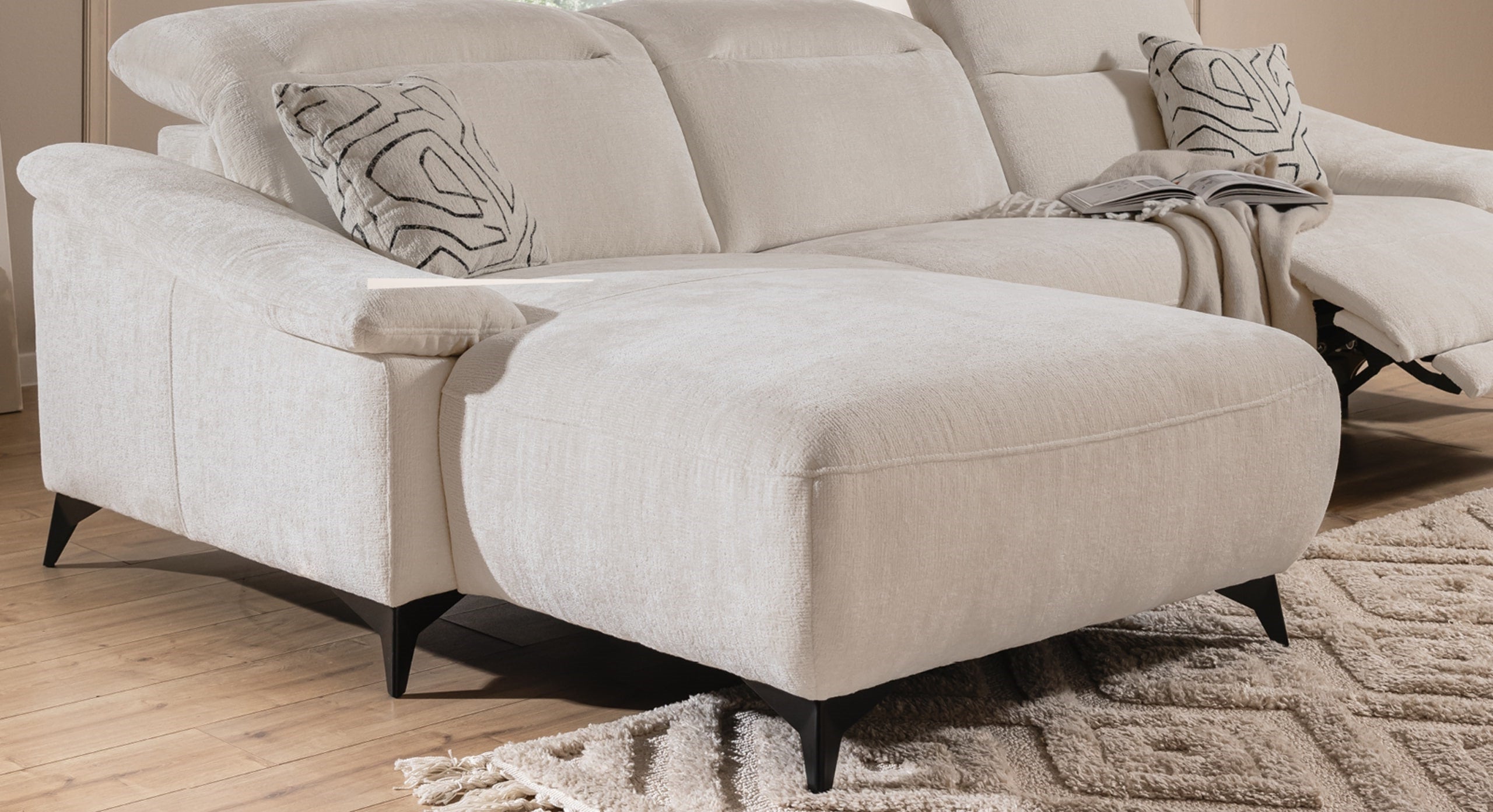 Hoekbank Home met Relaxfunctie en Chaise Longue Links