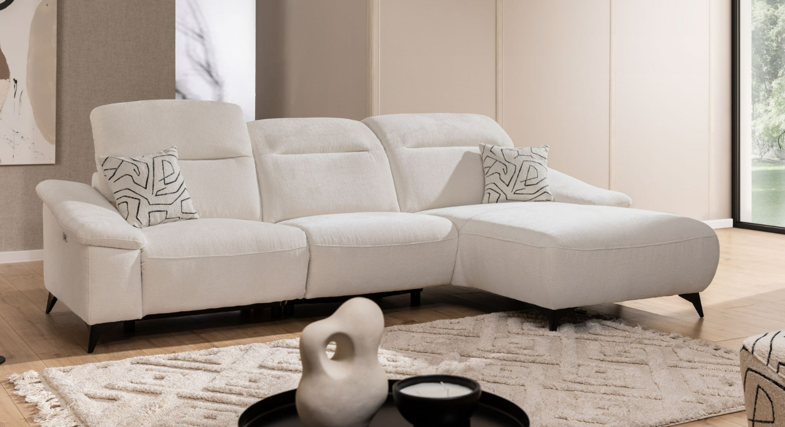 Hoekbank Home met Relaxfunctie en Chaise Longue Links