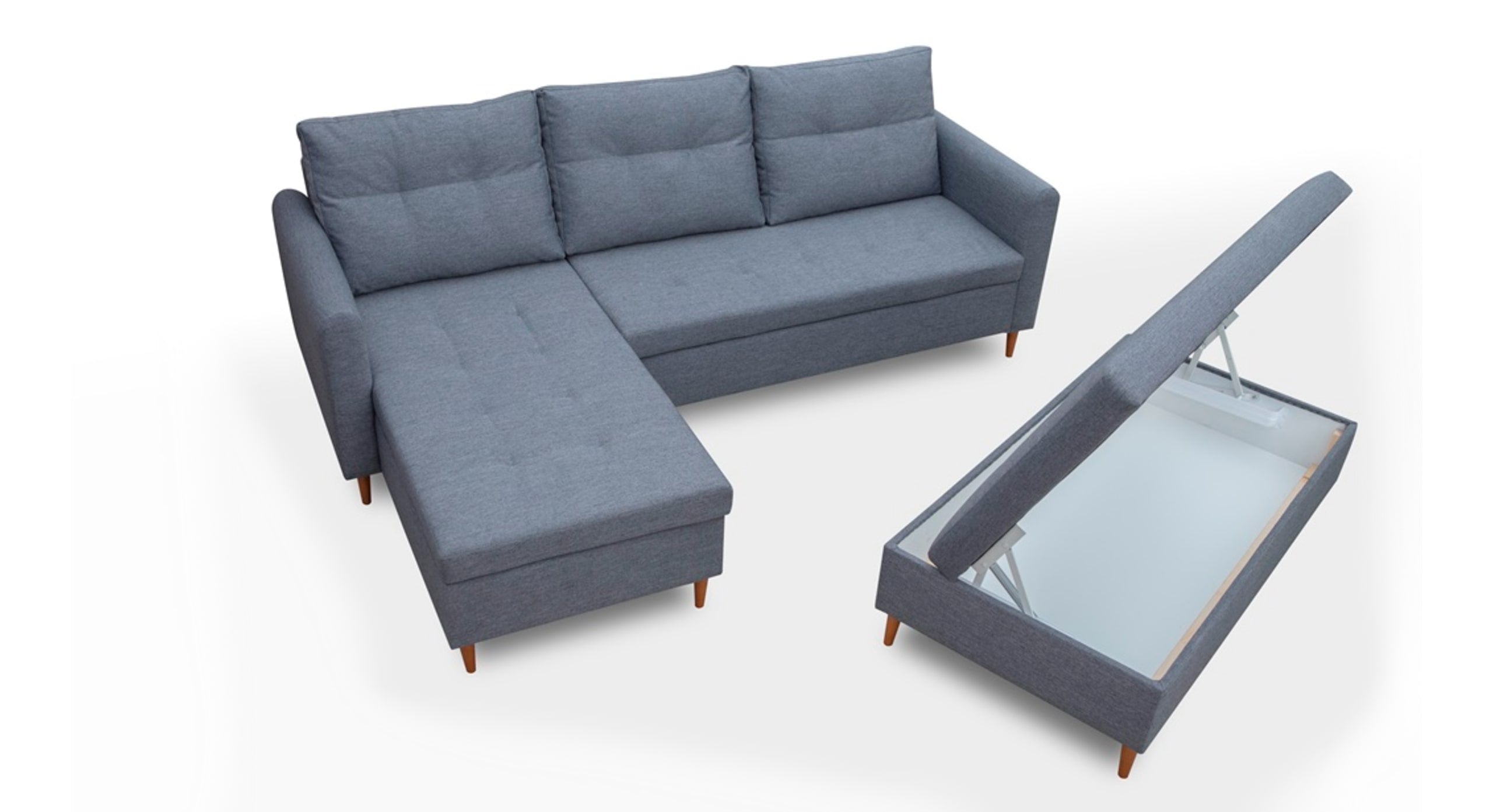 Hoekbank Sleepy Met Chaise Longue Links En Poef