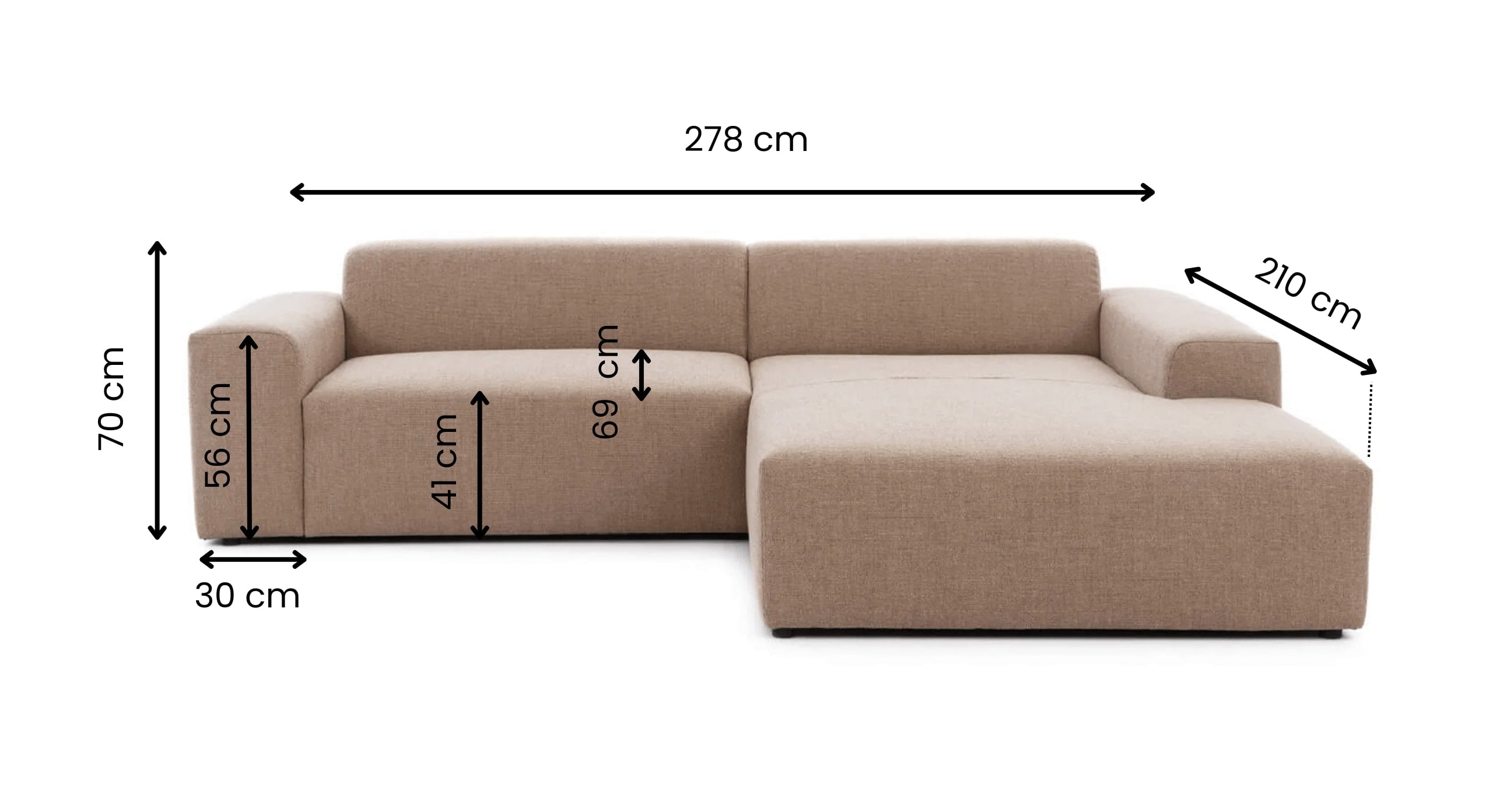 Hoekbank Vibe Met XL Chaise Longue Rechts