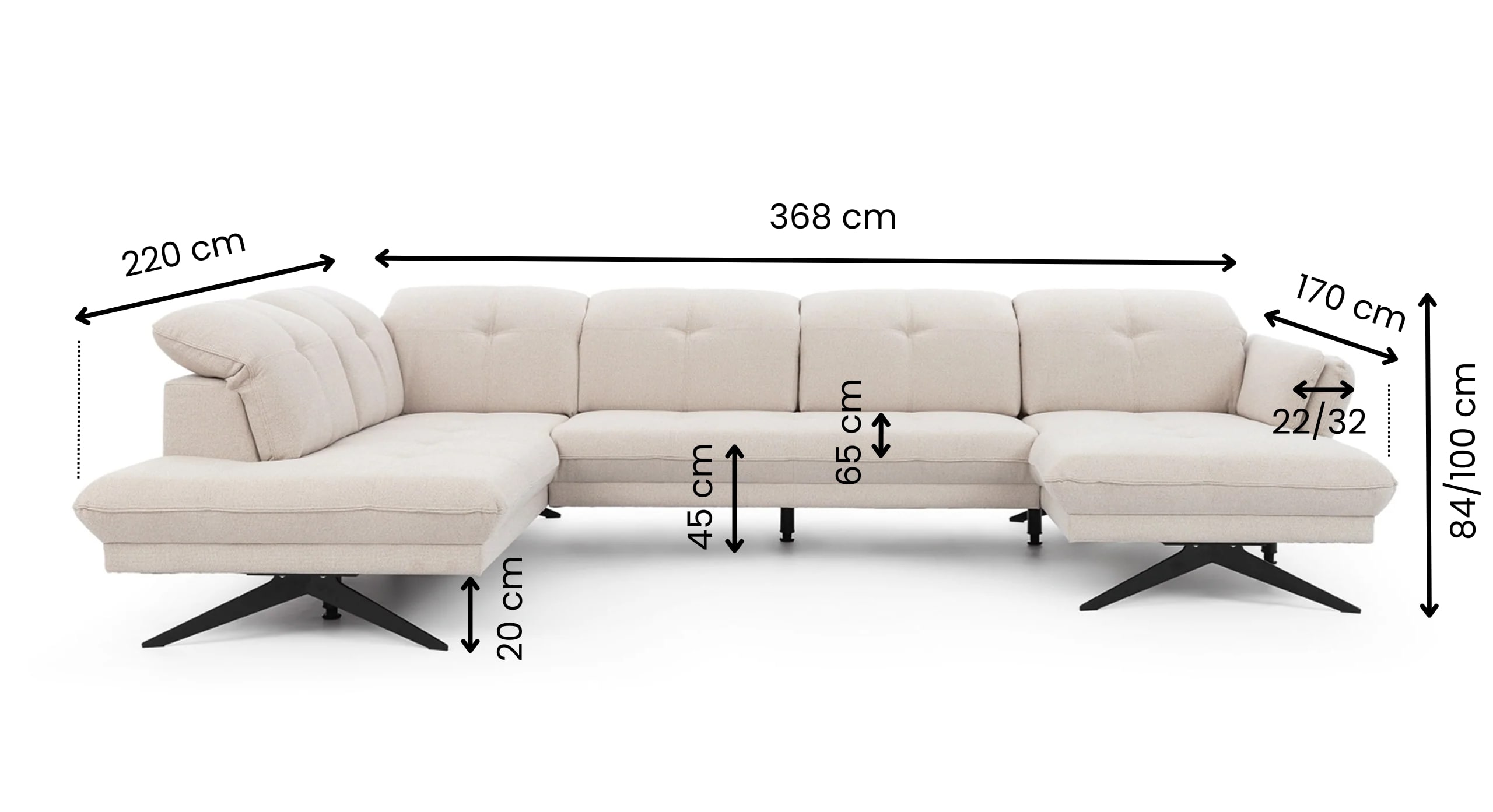 U-bank Charm Met Chaise Longue Rechts
