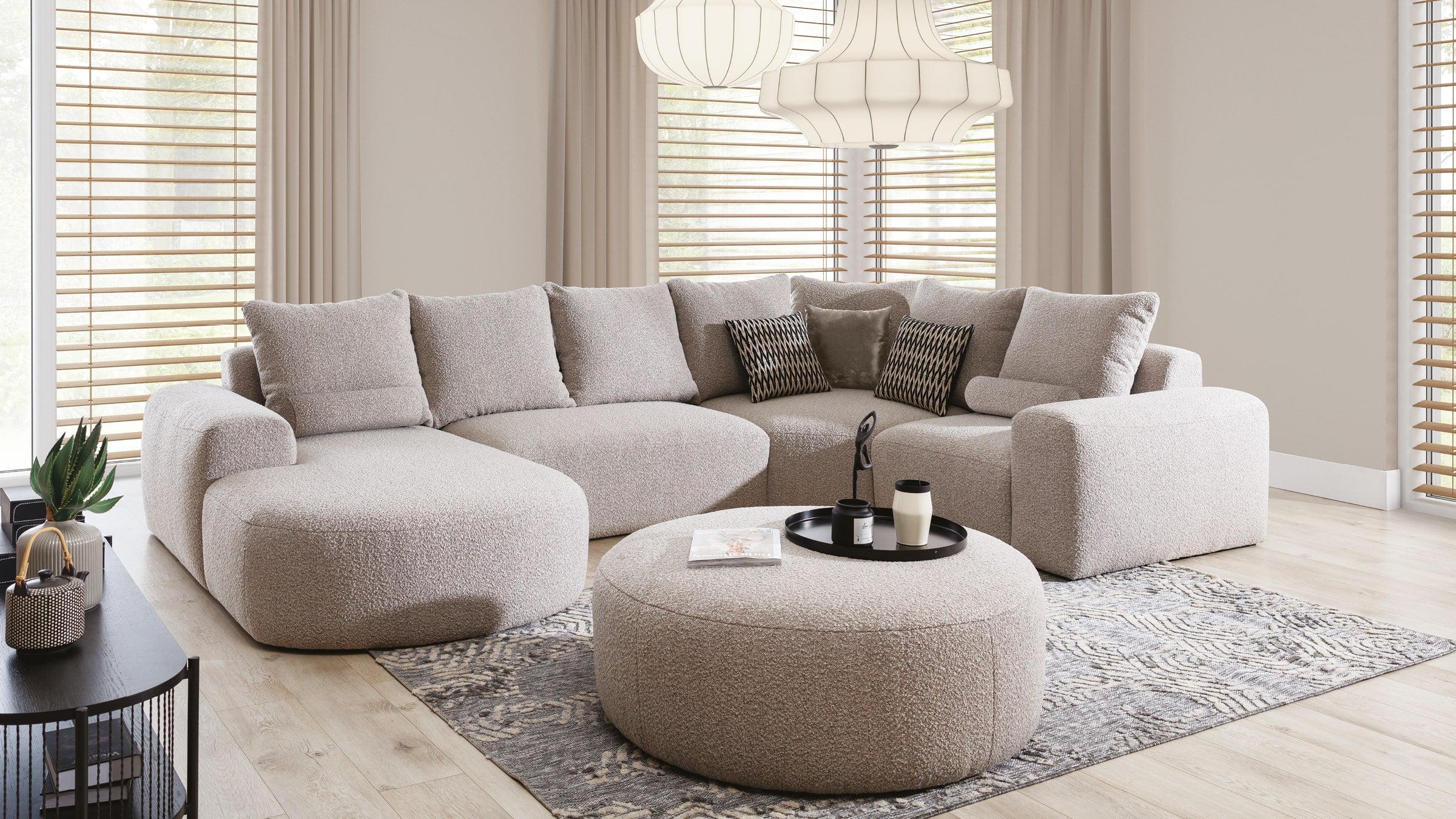 Hoogwaardige Stoffering van de U-Bank Comfy - Voor een Luxe en Duurzaam Design.