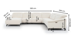 U-bank Home met Relaxfunctie en Chaise Longue Links