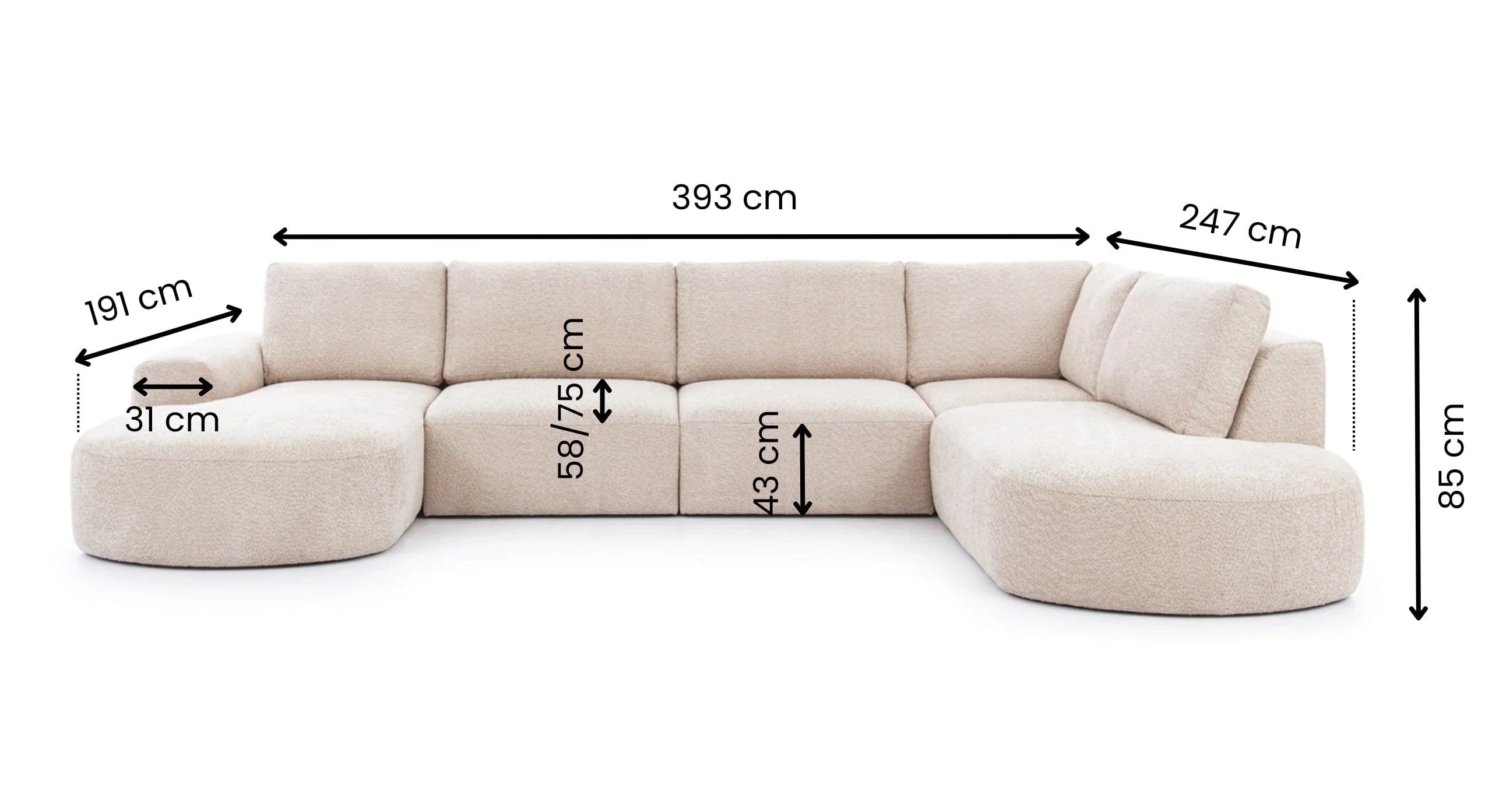 U-Bank Snug Met Chaise Longue Links