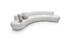 Moderne Curved Zitbank met Luxe Stoffering - Perfect voor een Trendy Woonomgeving.